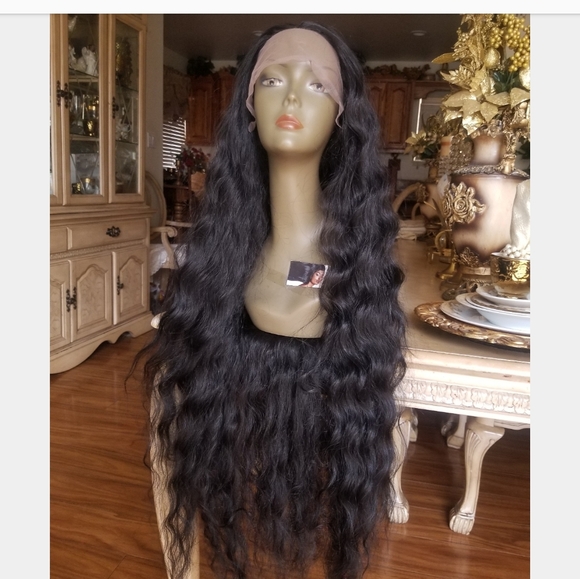 Black Curly Lace Front Wig - Picture 4 of 7